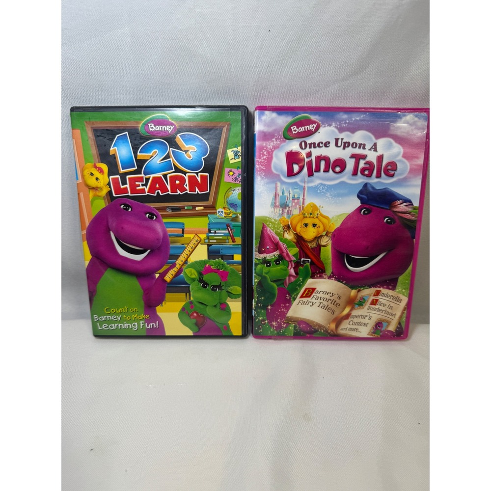 Barney 123 Learn & Once Upon A Dino Tale DVD Lot Lionsgate Kids Educational